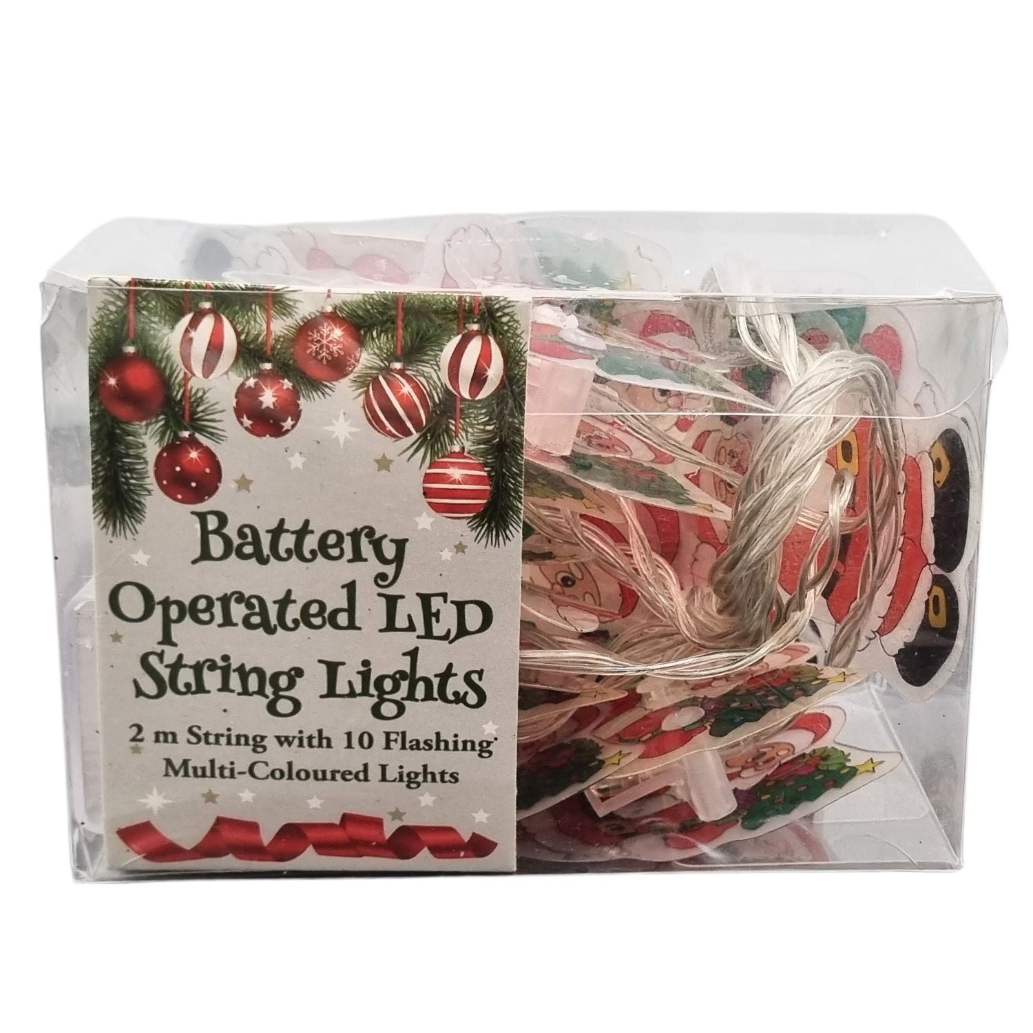 Xmas Lights Battery Operated 10led 2m Santas