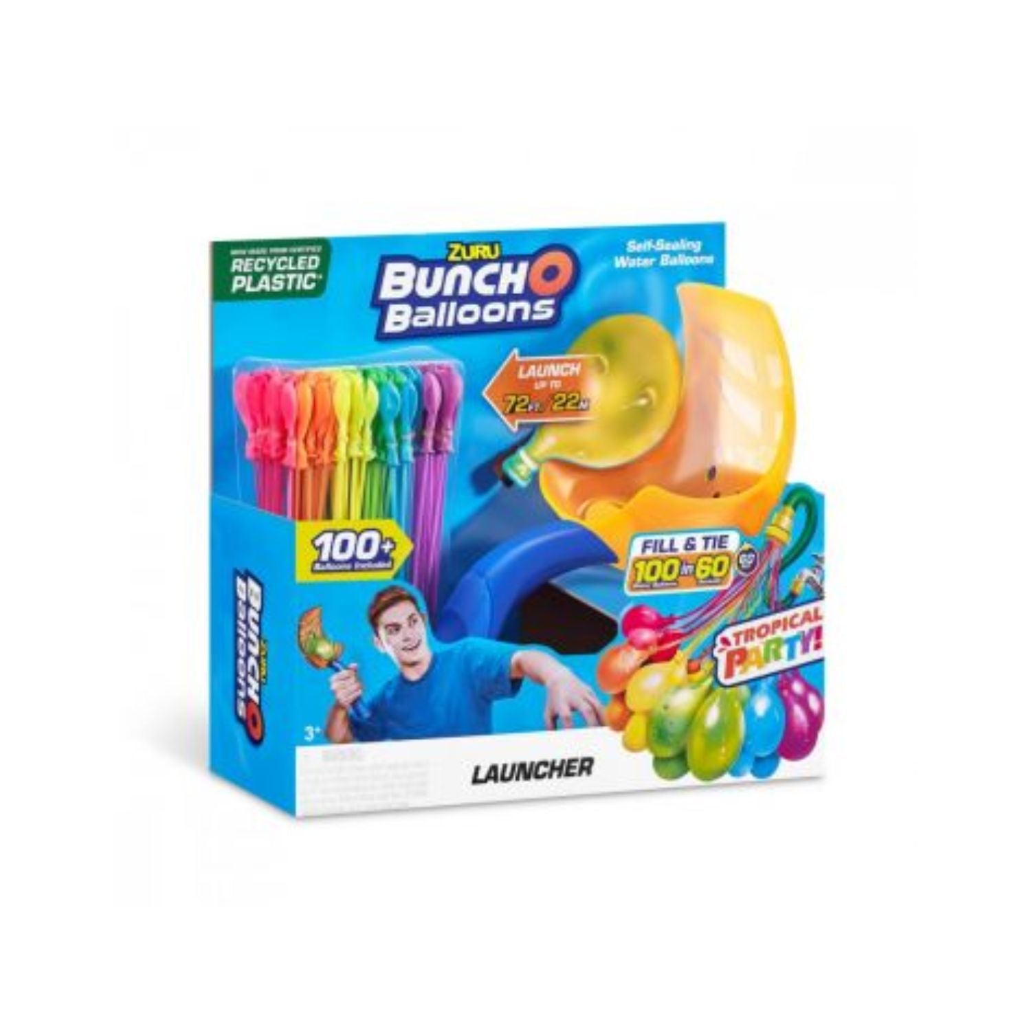 Zuru BUNCH O BALLOONS  Tropical Party with 1 Launcher and 100+ Rapid-Filling Self-Sealing Balloons