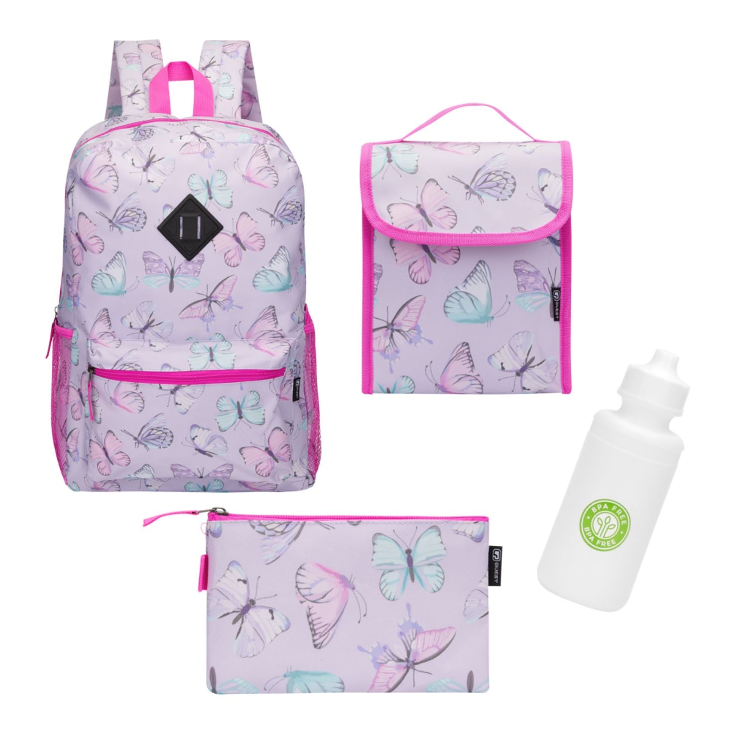 Quest- Butterfly 4 Piece Backpack - Purple