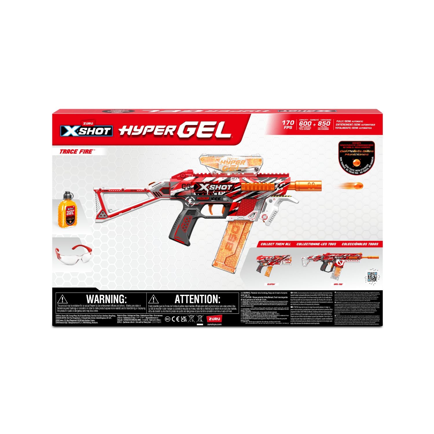 Zuru X-Shot Hyper Gel Trace Fire Medium Blaster - 36621