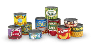 Melissa & Doug Grocery Cans - 10 Stackable Cans With Removable Lids