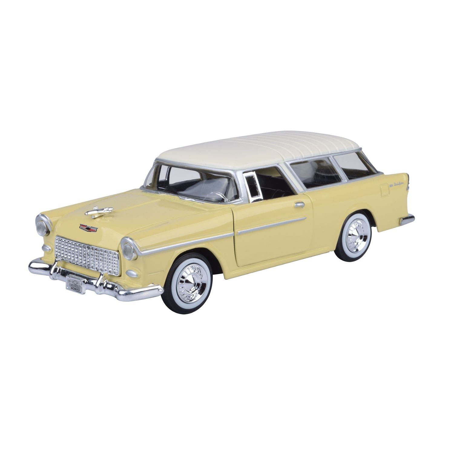 Motormax 1955 Chevy Bel Air Nomad Diecast Model Scale 1:24 - Yellow