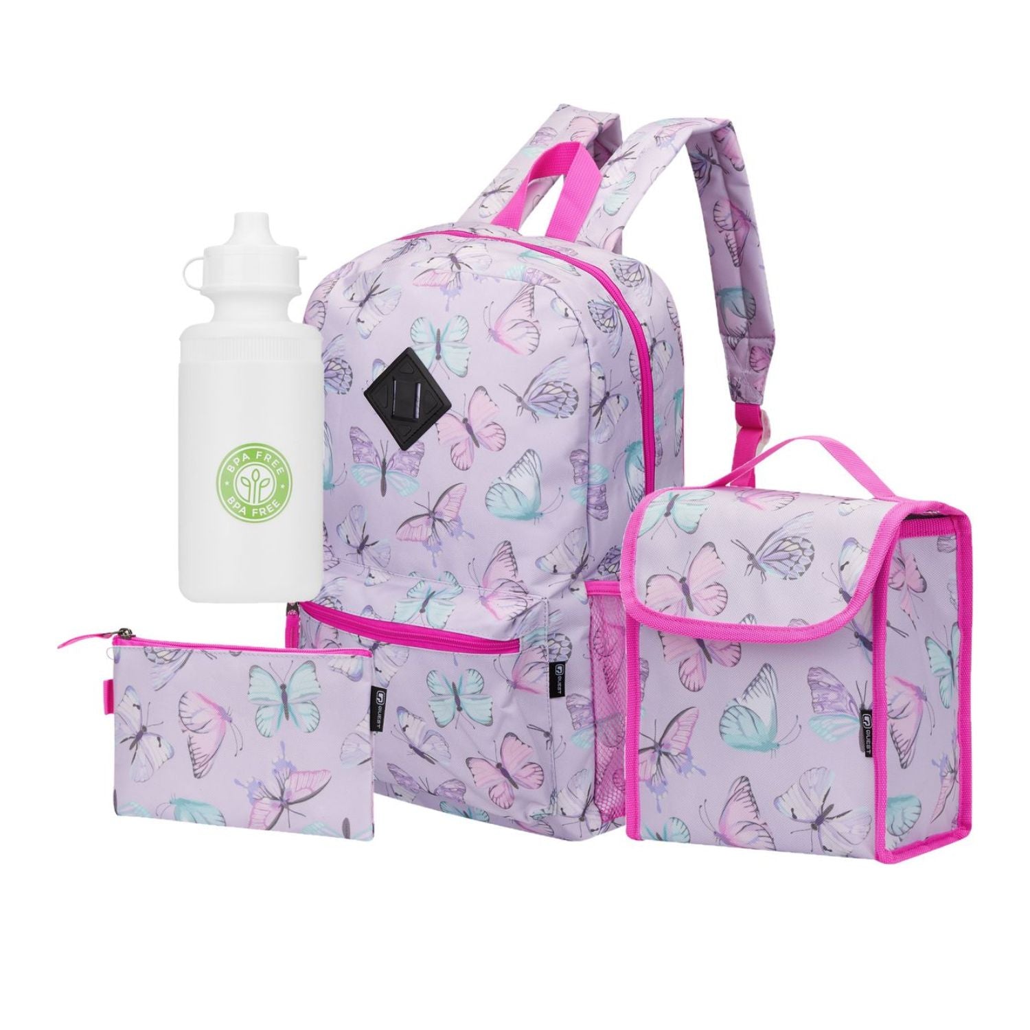 Quest- Butterfly 4 Piece Backpack - Purple