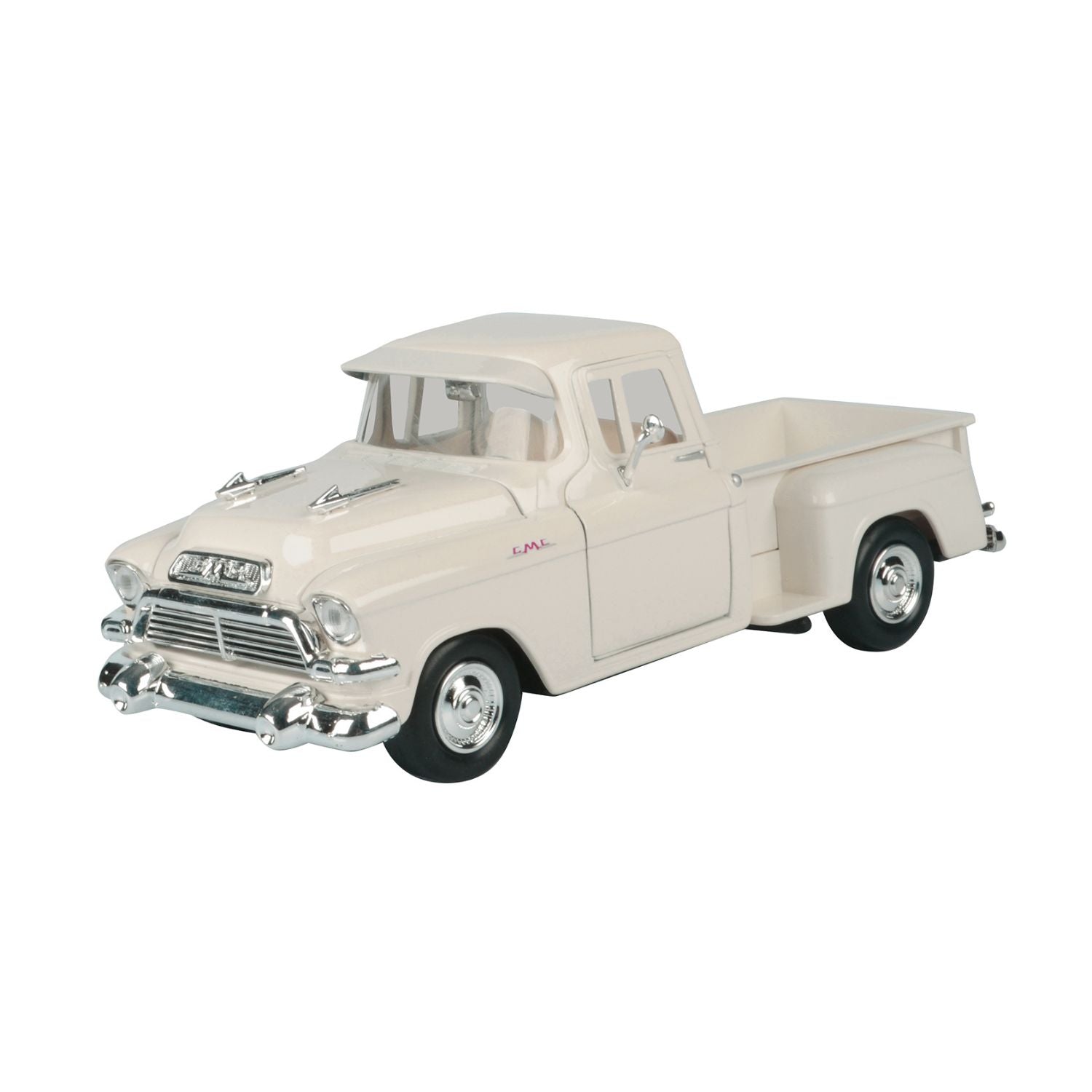 Motormax 1957 GMC Blue Chip Pickup Diecast Model Scale 1:24 - Cream