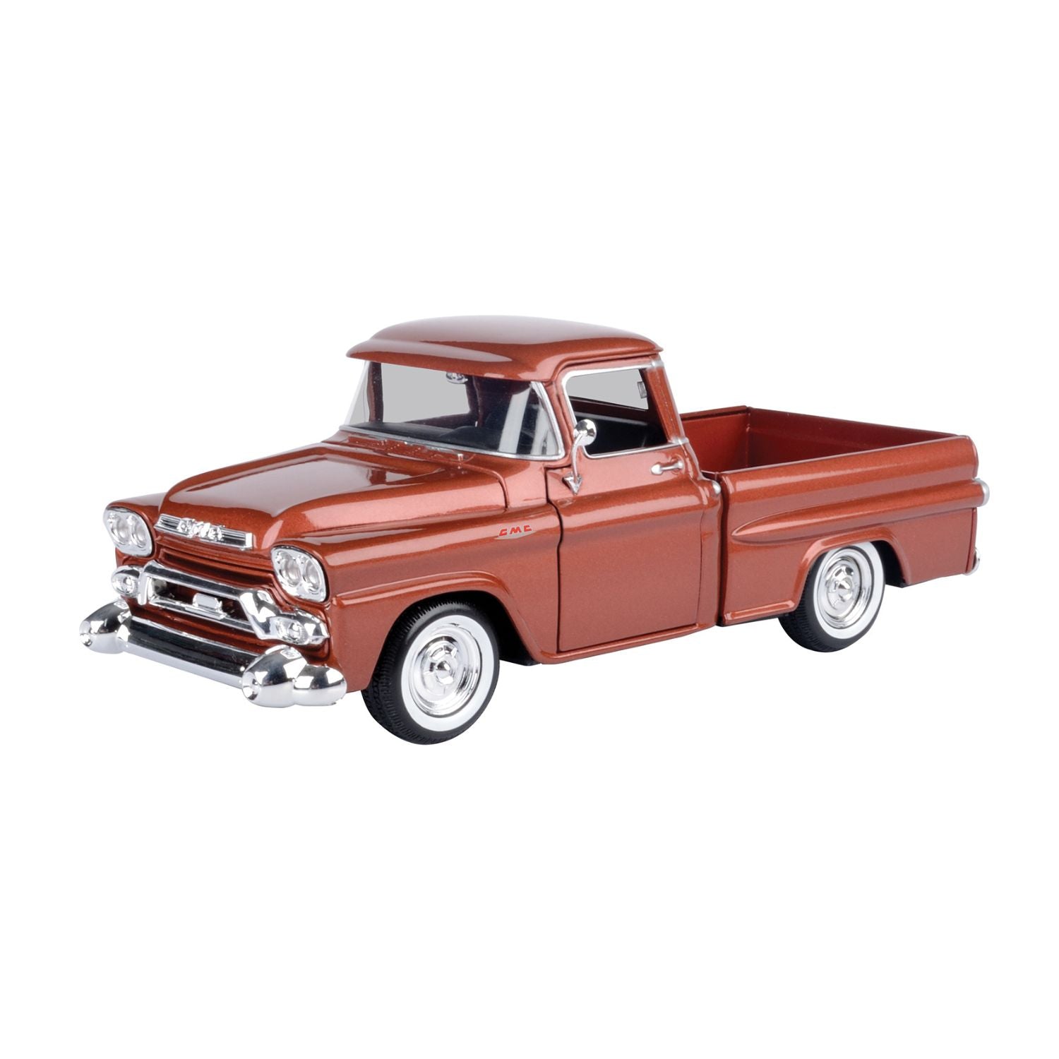 Motormax 1958 GMC 100 Wideside Pickup Diecast Model Scale 1:24 - Brown