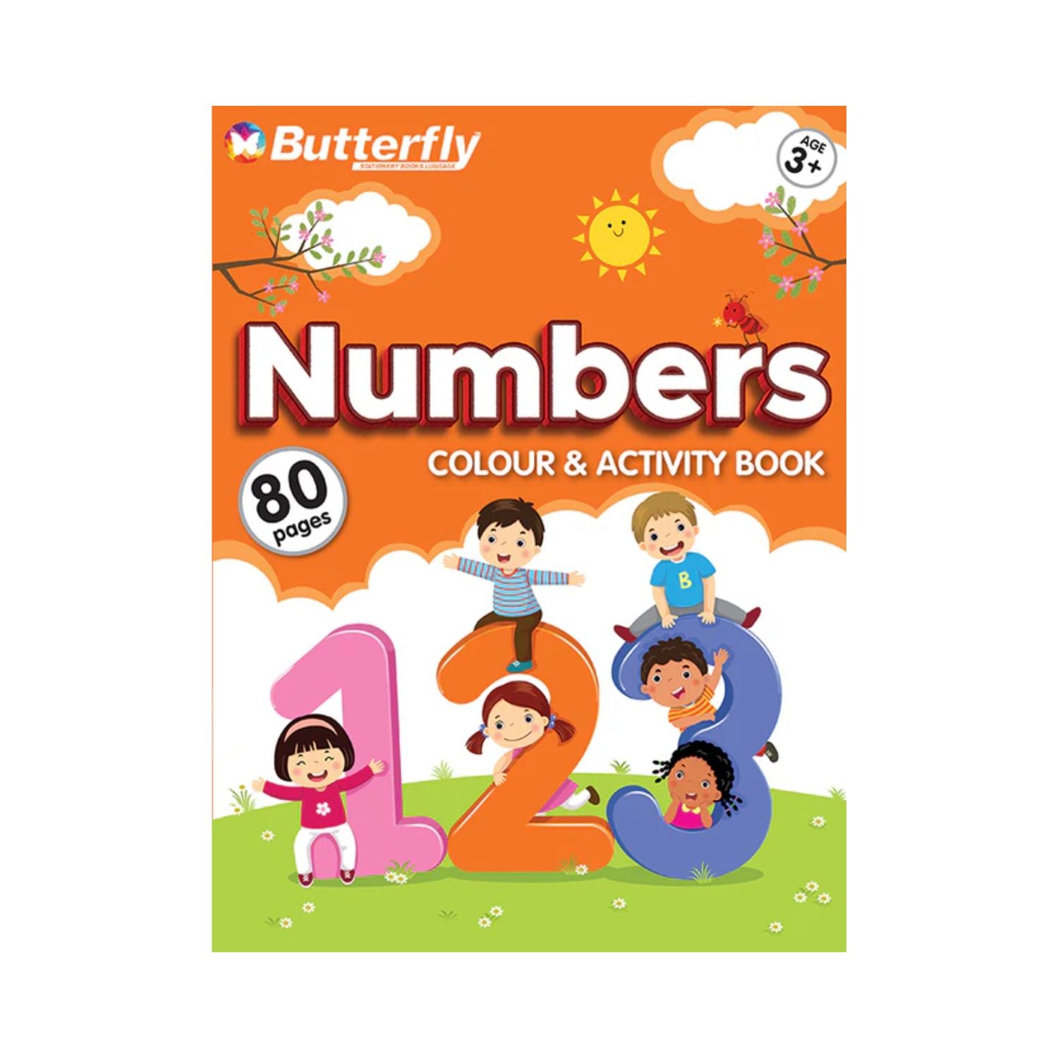 Butterfly Numbers Educational Colour & Activity Workbook - 80 pages