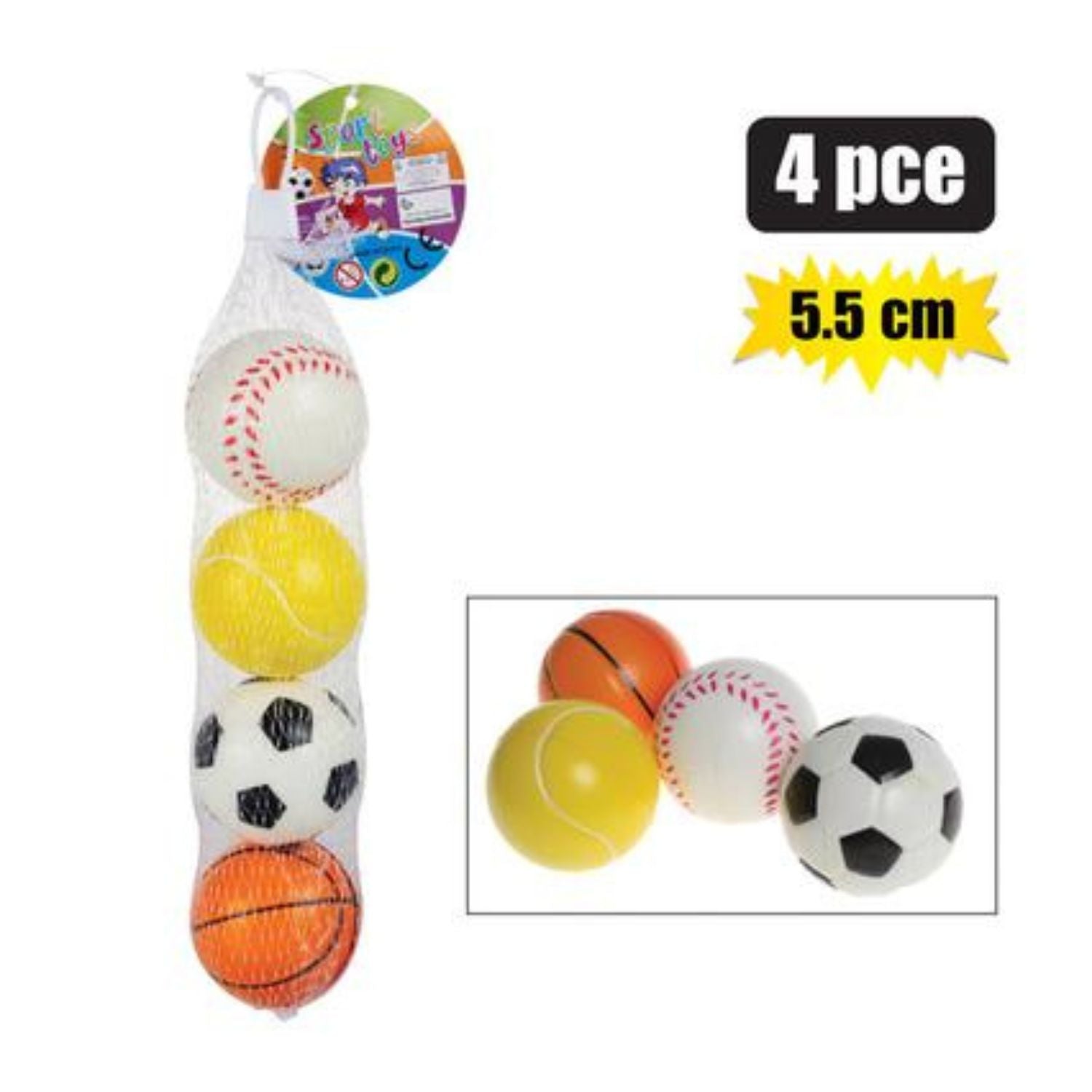 Ball set sport style 5.5cm 4pc