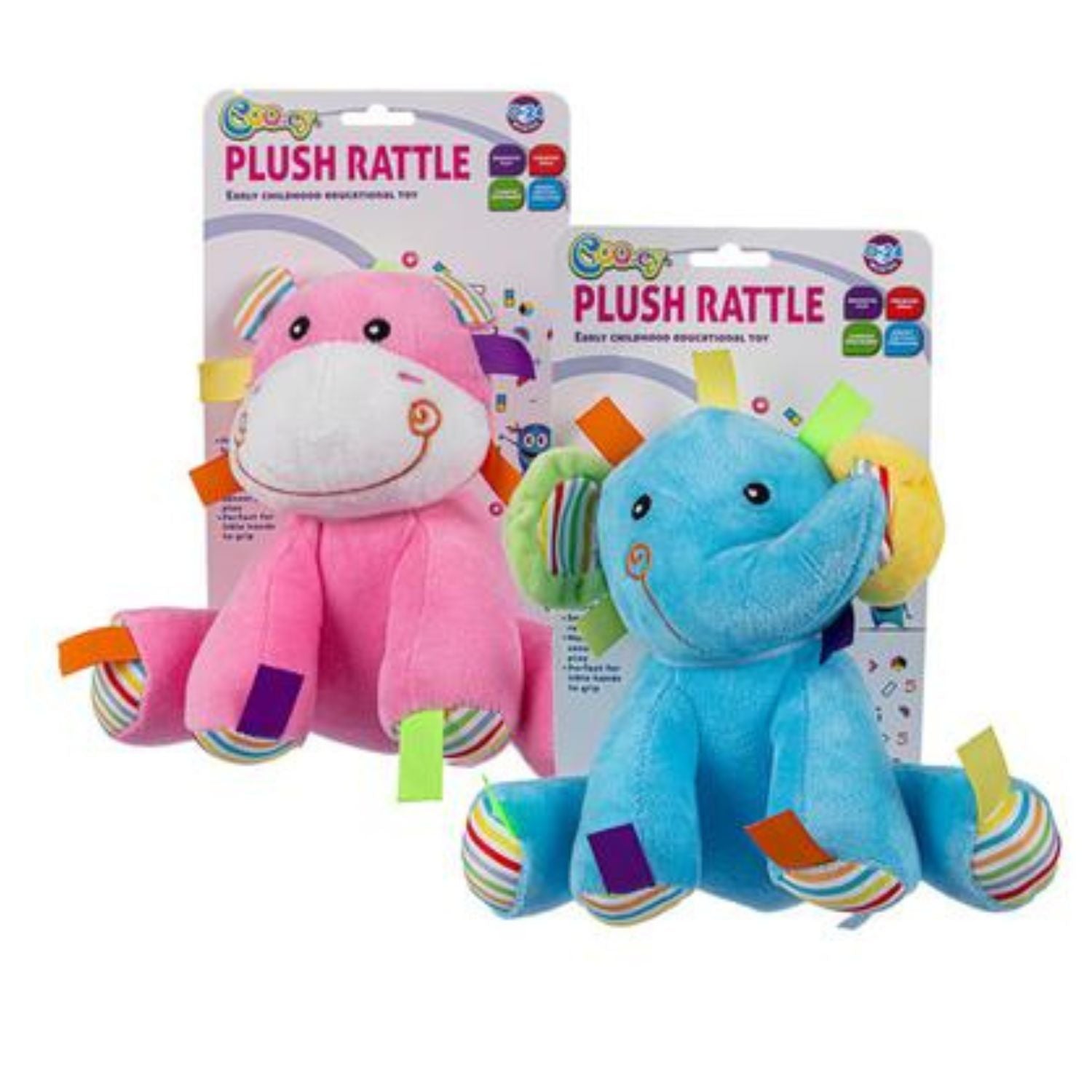 Cooey Plush Baby Rattle Pink