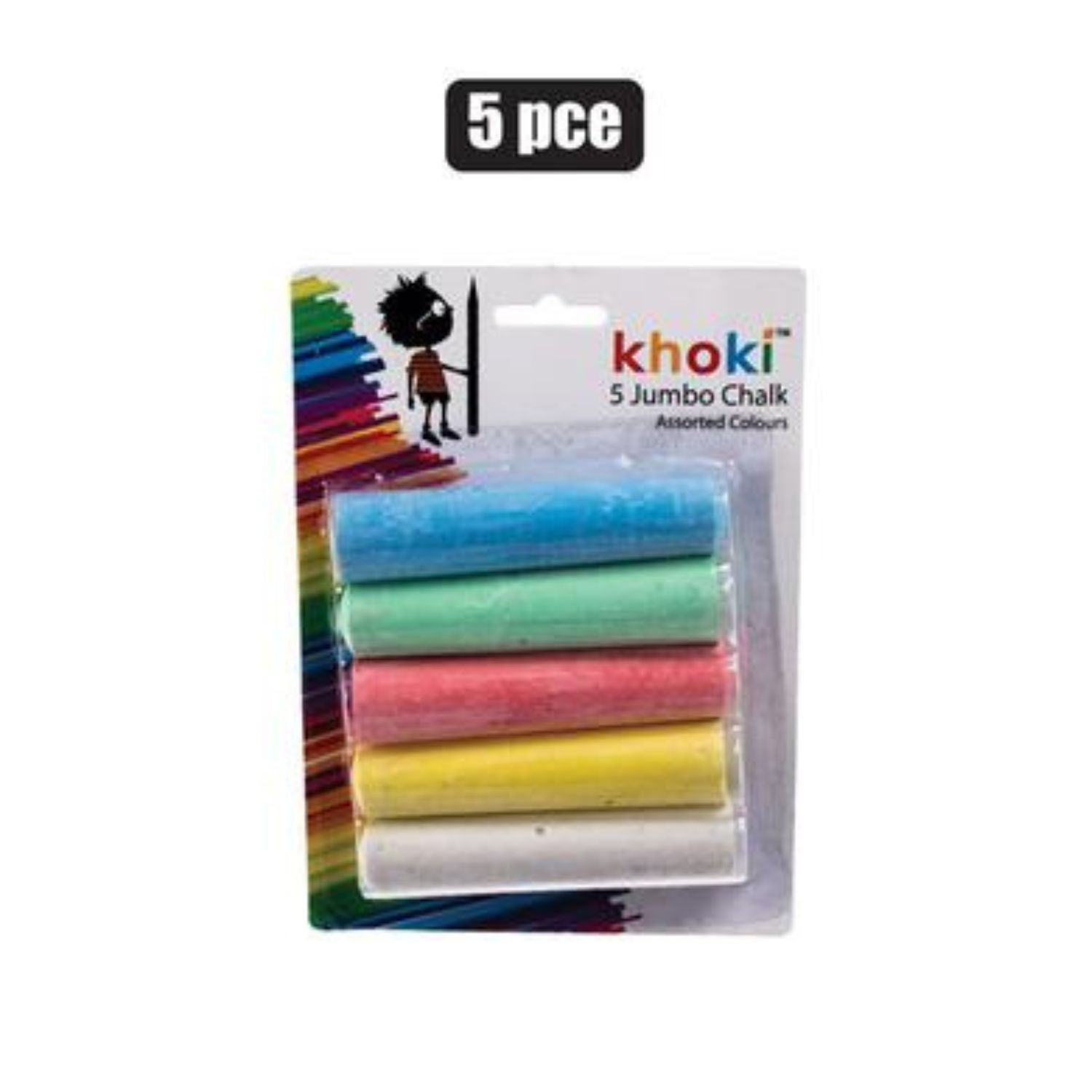 Khoki Playground Jumbo Chalk 5 Assorted Colours