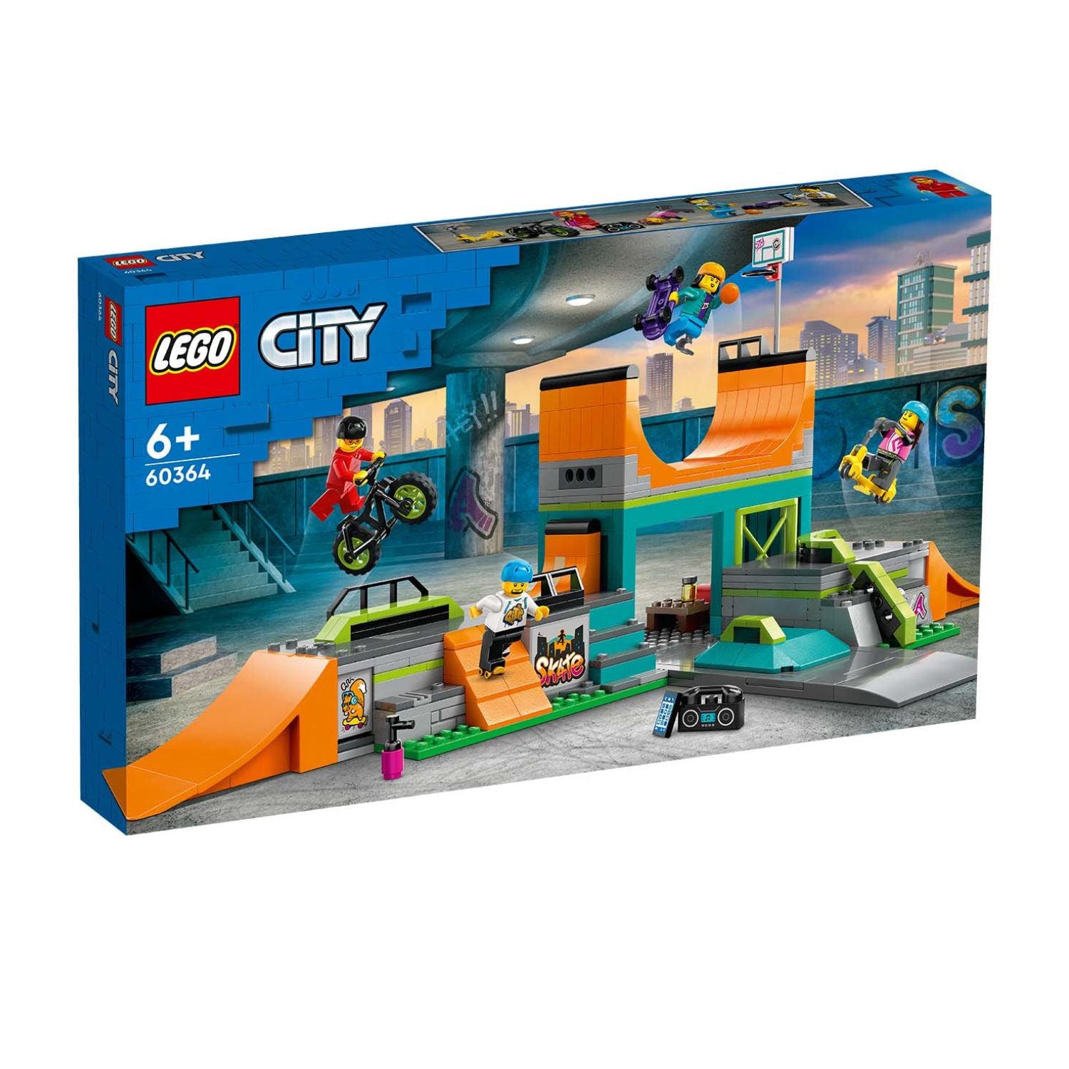 LEGO® City Street Skate Park 60364 Building Toy Set (454 Pieces)