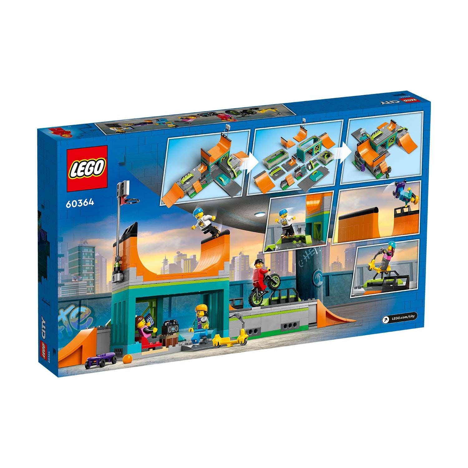 LEGO® City Street Skate Park 60364 Building Toy Set (454 Pieces)