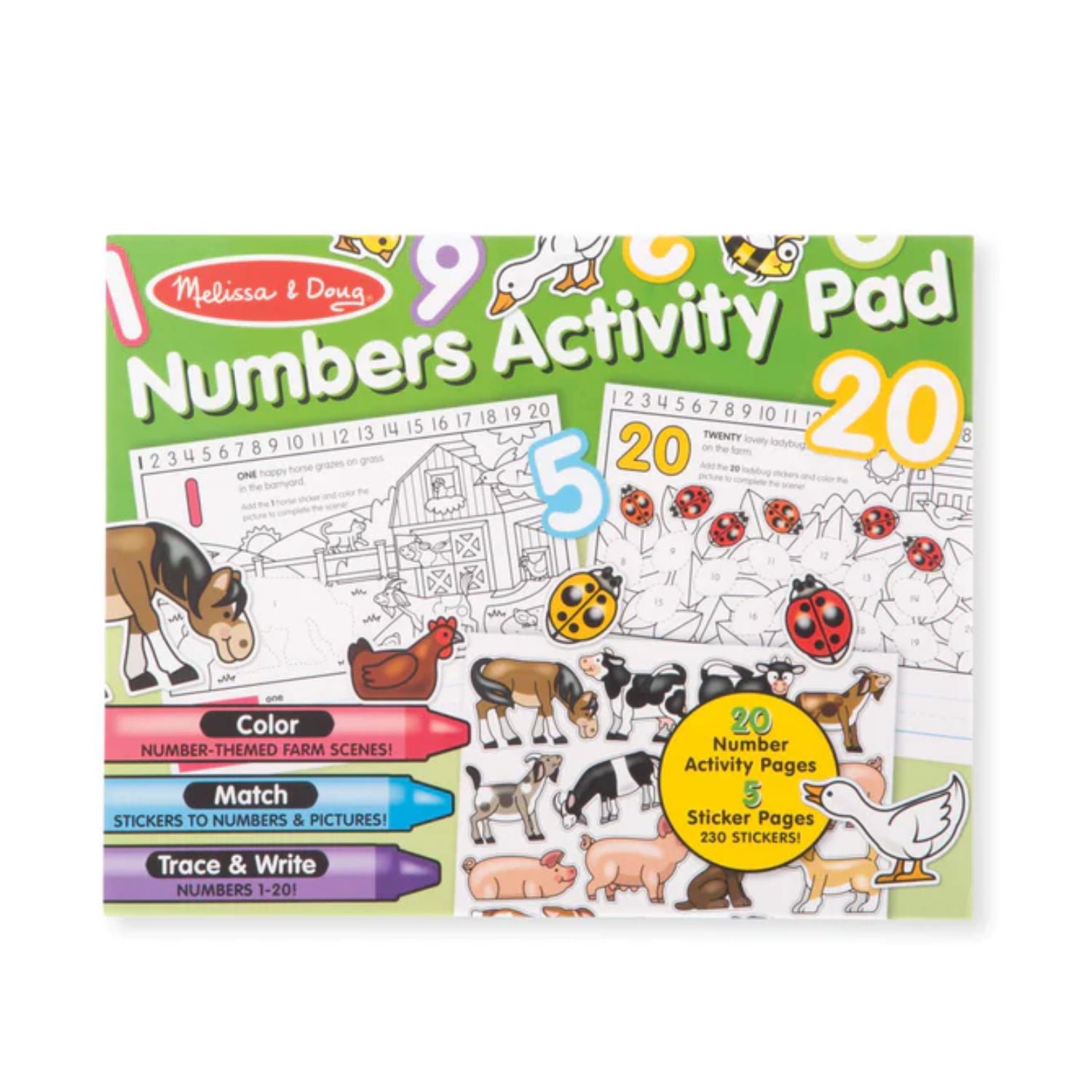 Melissa & Doug Educational Activity Pad Set of 2 - Alphabet and Number's