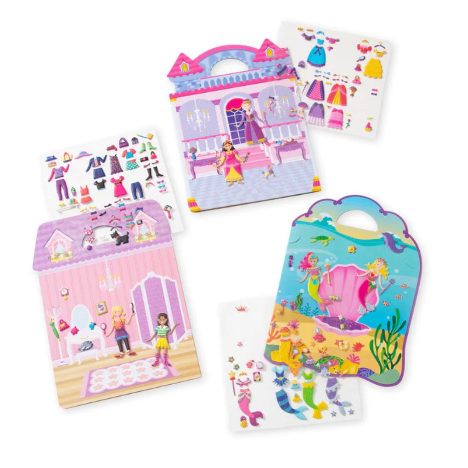 Melissa & Doug Puffy Sticker Bundle - Dress-Up, Fairy and Mermaid