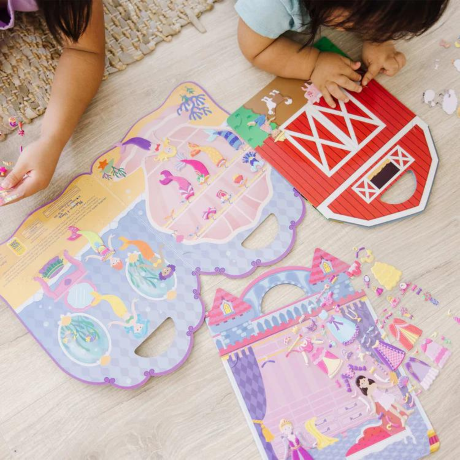 Melissa & Doug Puffy Sticker Bundle - Farm, Princess & Mermaid