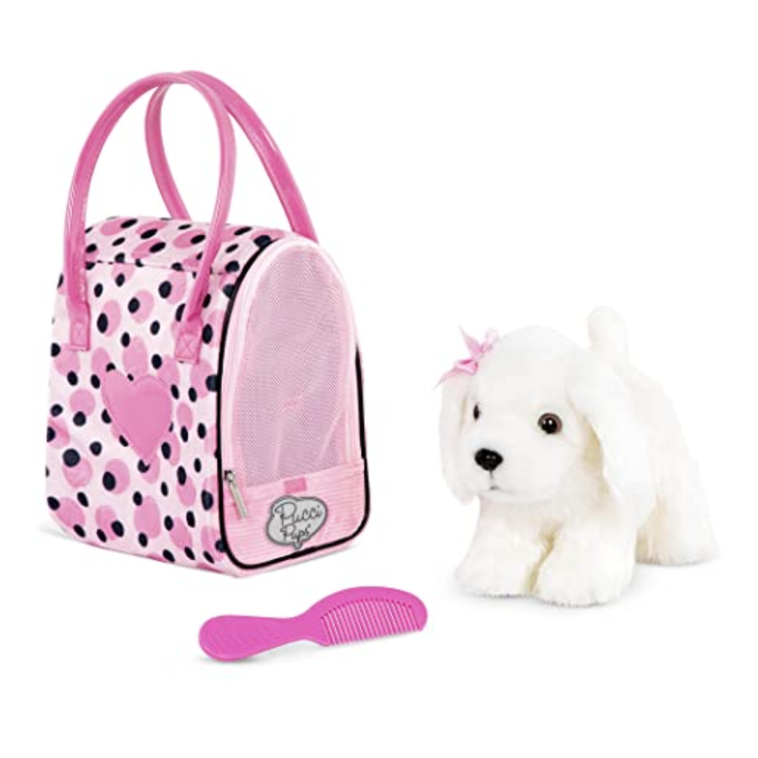 PUCCI PUPS - PINK POLKA DOT PRINT BAG with MALTESE PUP