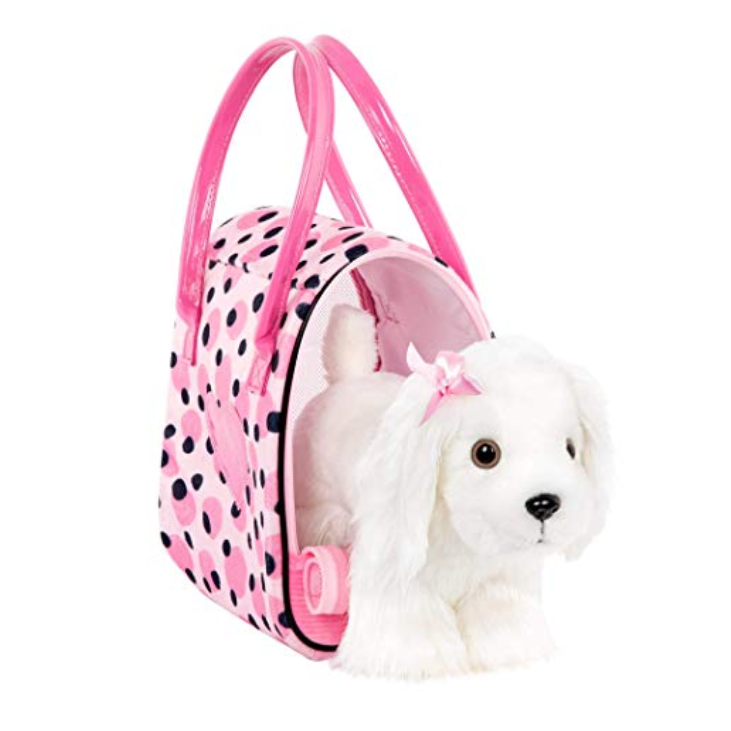 PUCCI PUPS - PINK POLKA DOT PRINT BAG with MALTESE PUP