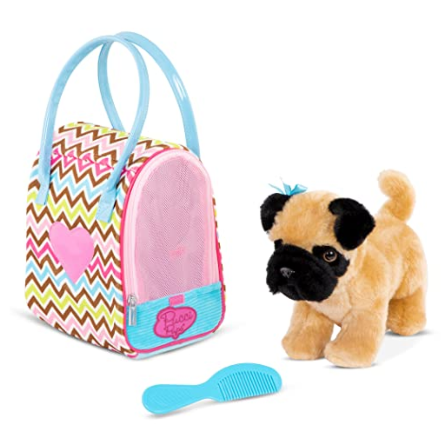 PUCCI PUPS - ZIGZAG PRINT BAG W/PUG PUP