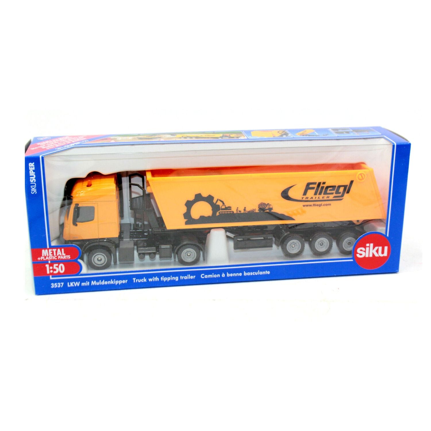 Siku Mercedes-Benz Truck With Fliegl Trailer 1:50 - Yellow