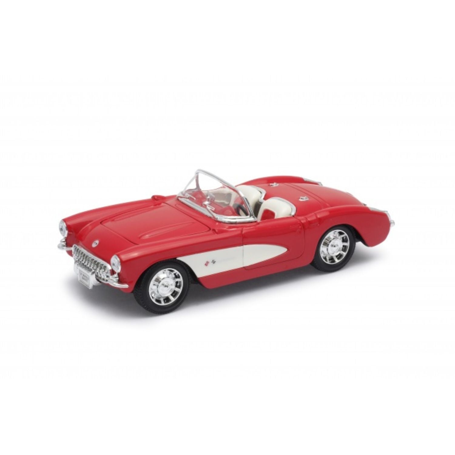 Welly 1957 Chevrolet Corvette Red/White Scale 1:24