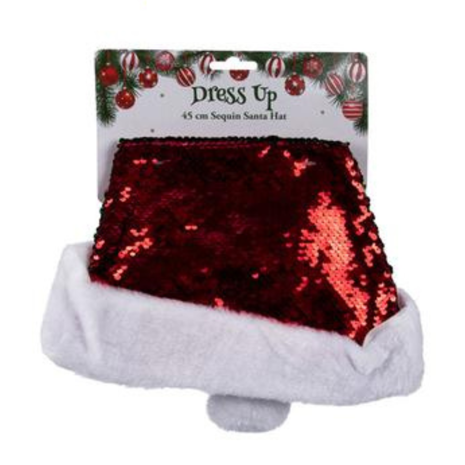 Xmas Dress Up Sequin Santa Hat 30x45cm