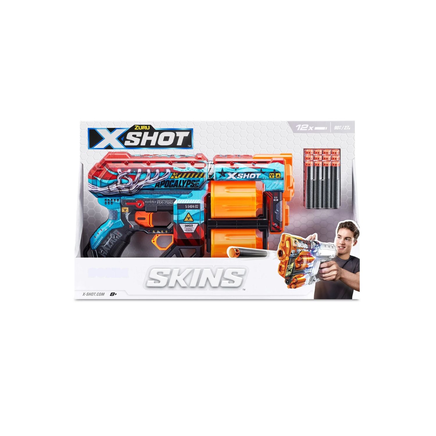 X-Shot Skins Dread Dart Blaster (12 Darts) by ZURU- Assorted