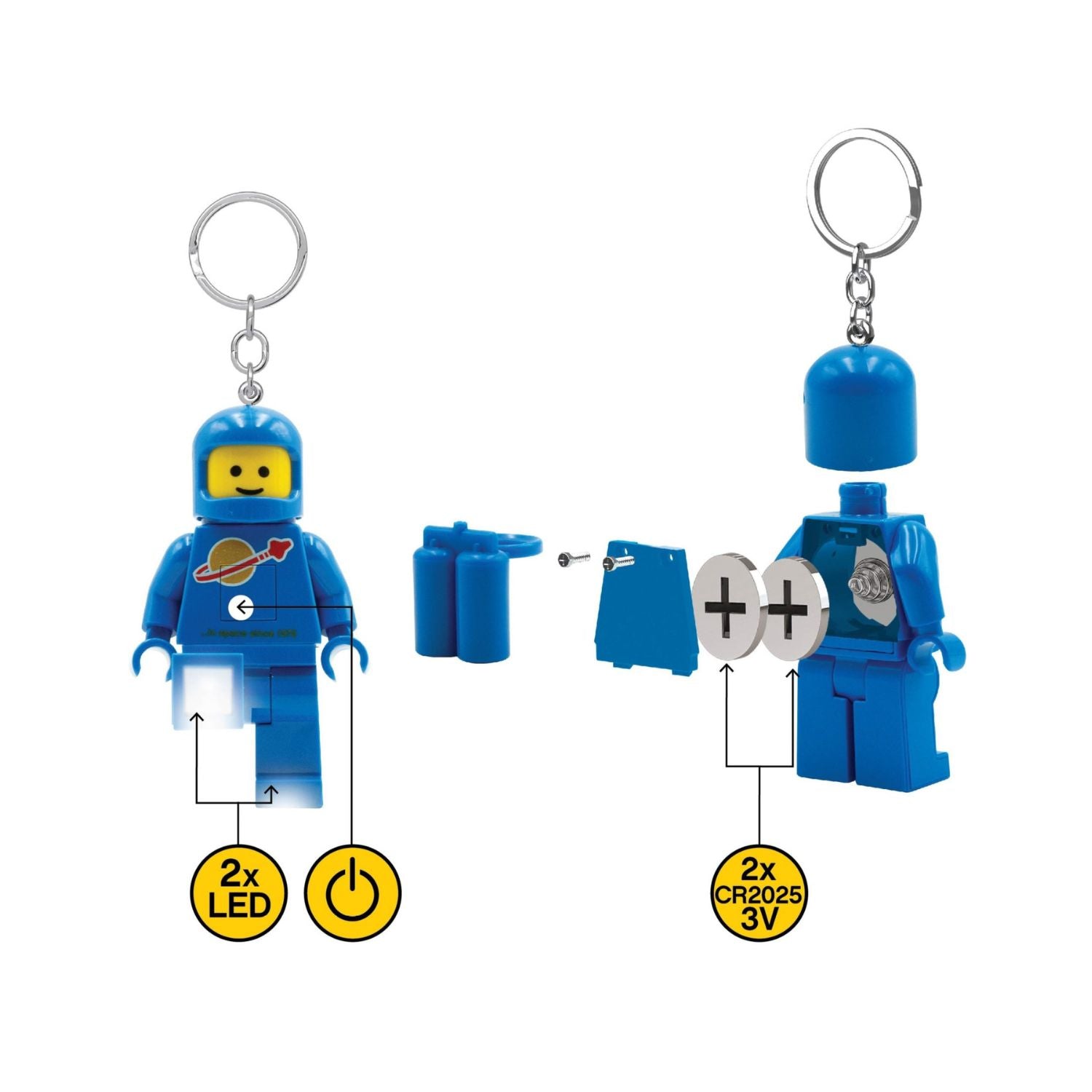 LEGO Spaceman Key chain Light - Blue (7.6cm Tall)