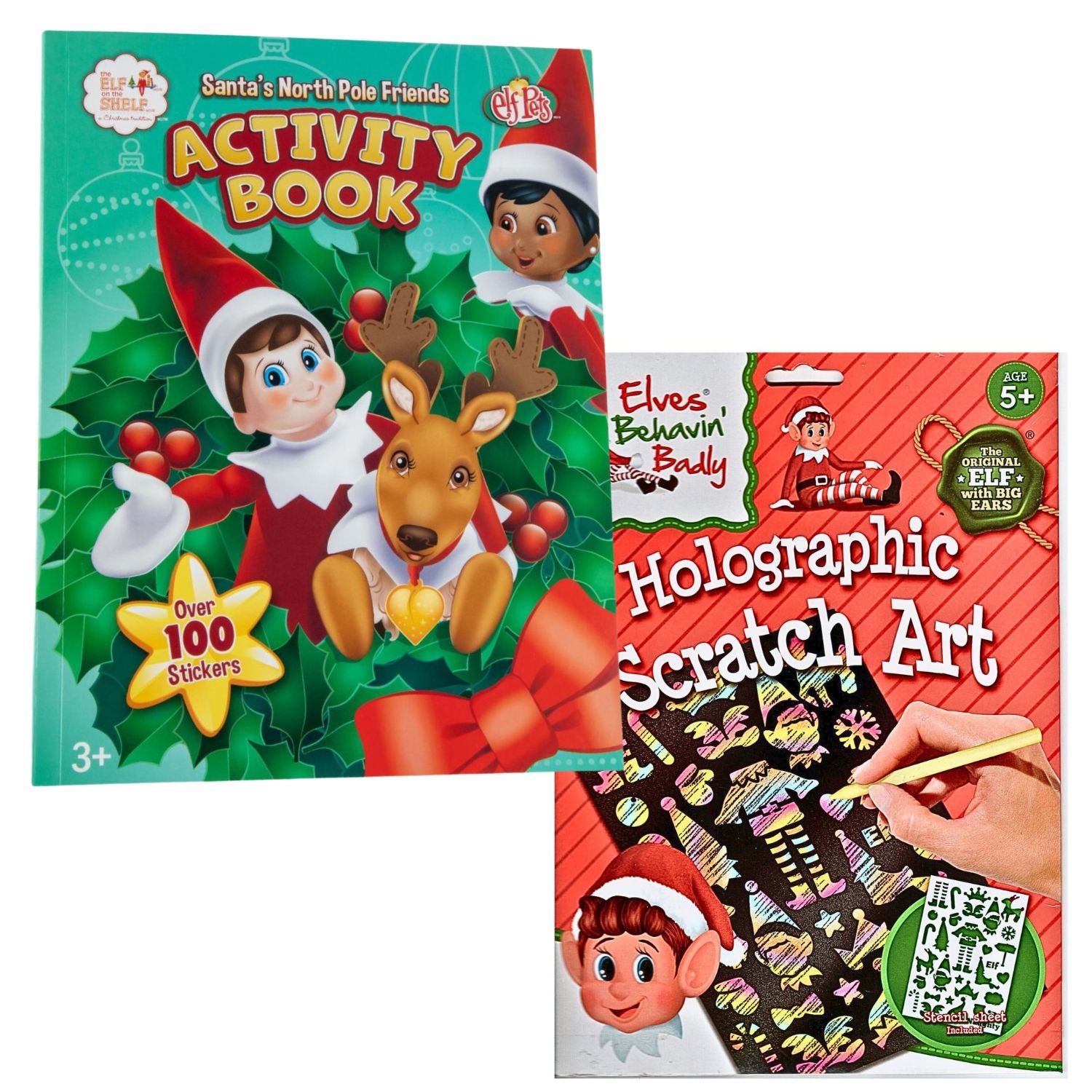 Elf on the Shelf Activity Book and Holographic Scratch art bundle