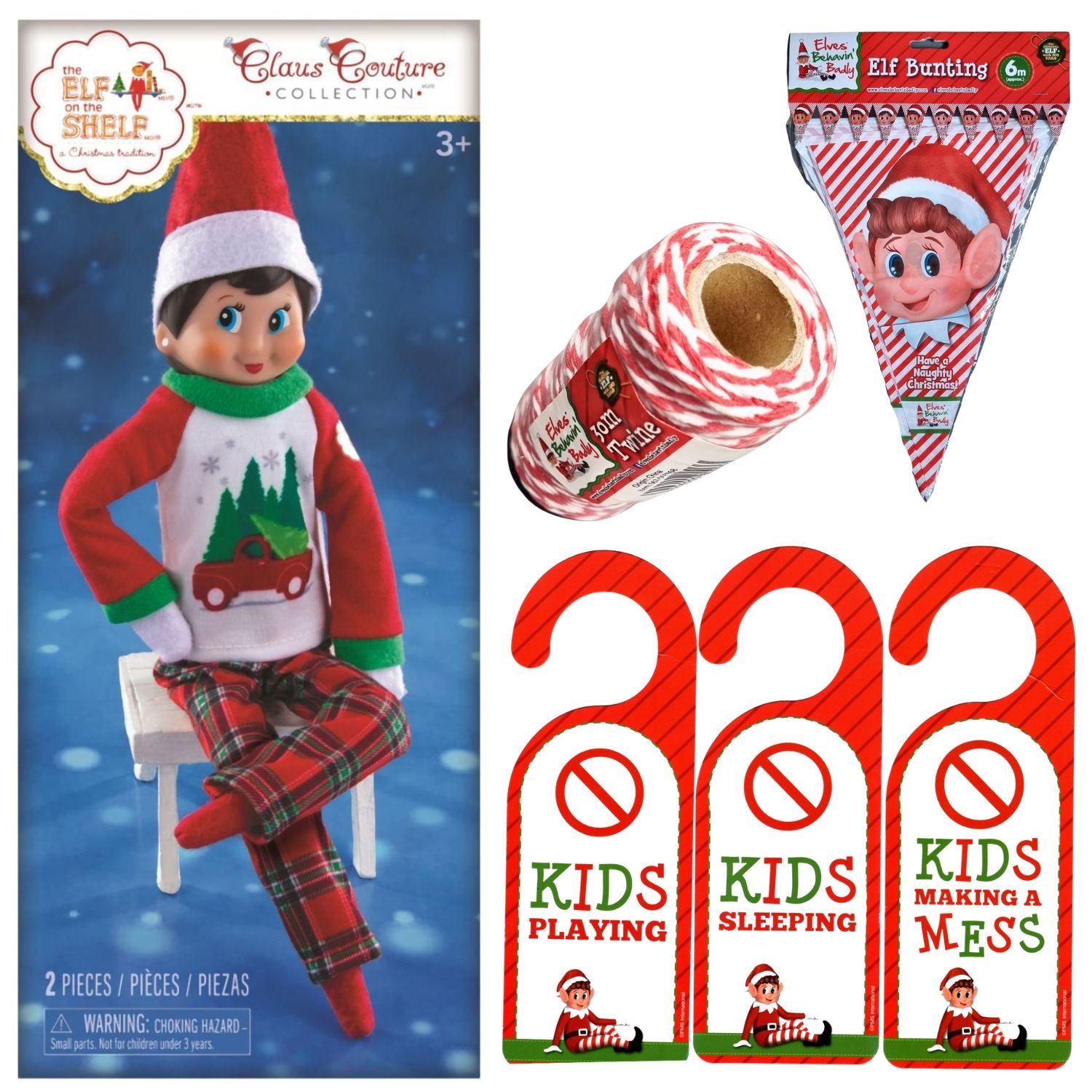 The Elf on the Shelf - Trees Farm PJS Combo - Elf outfit and Scene Setters