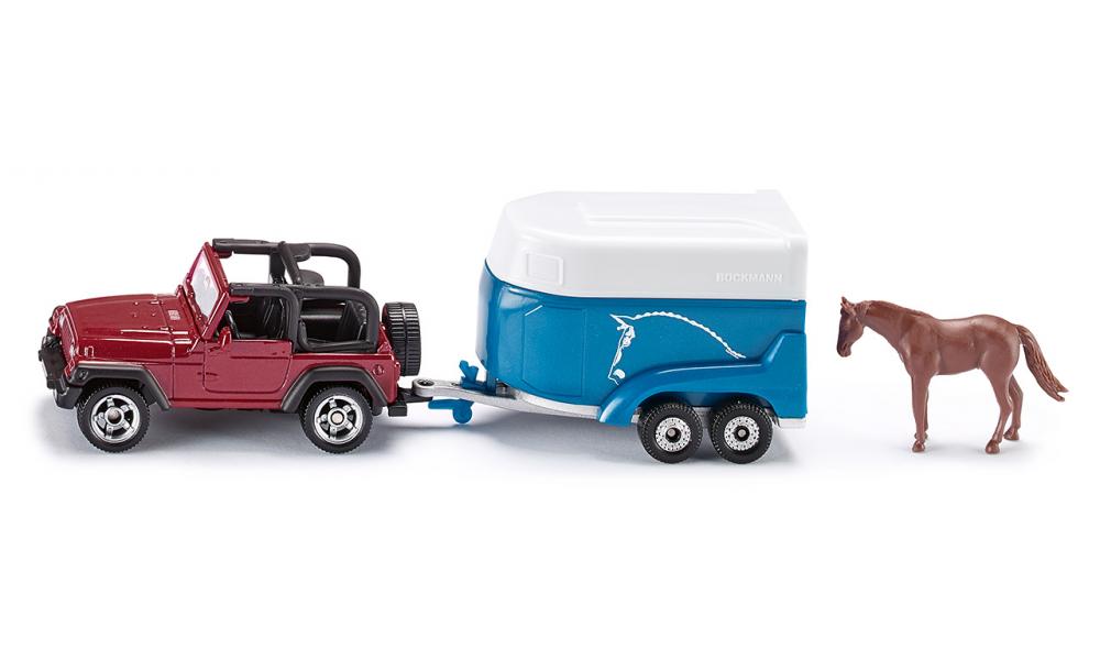 Siku Jeep with Horse Trailer 1:55