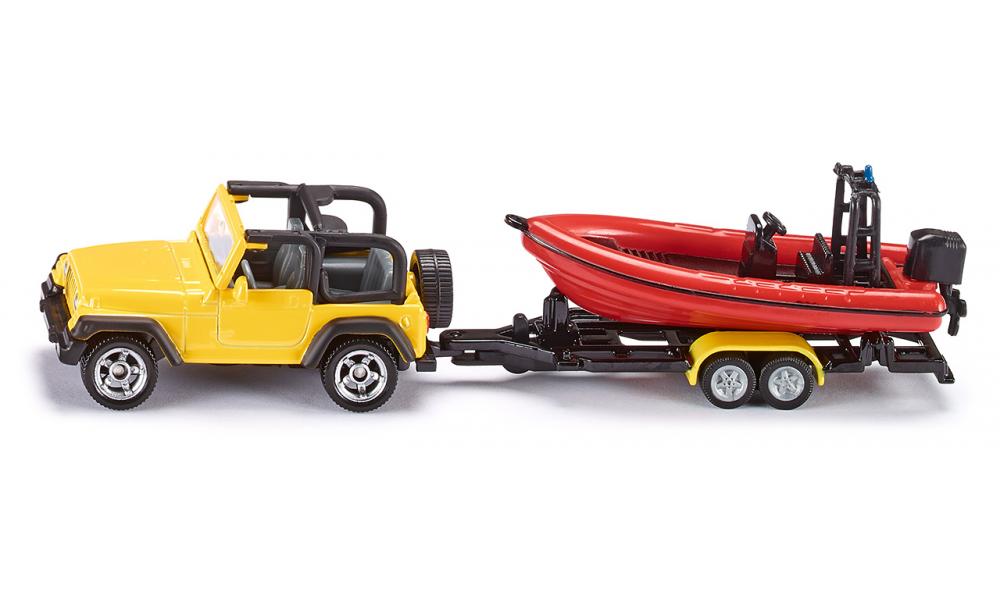 Siku Jeep with Boat Scale 1:55