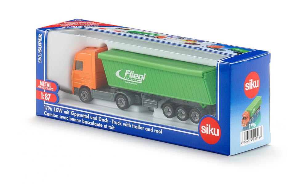 Siku Mercedes-Benz Truck With Fliegl Trailer and Roof 1:87