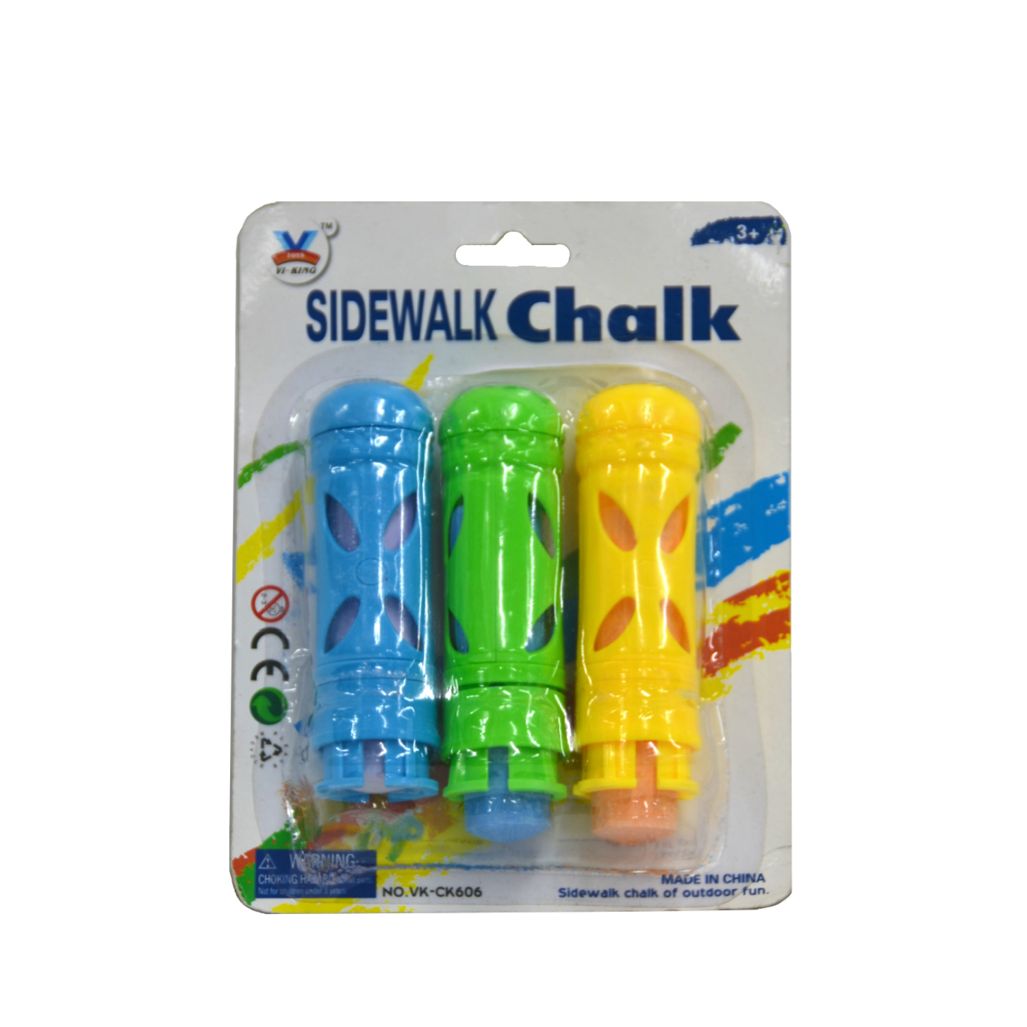 3PC Sidewalk Chalk with Holder