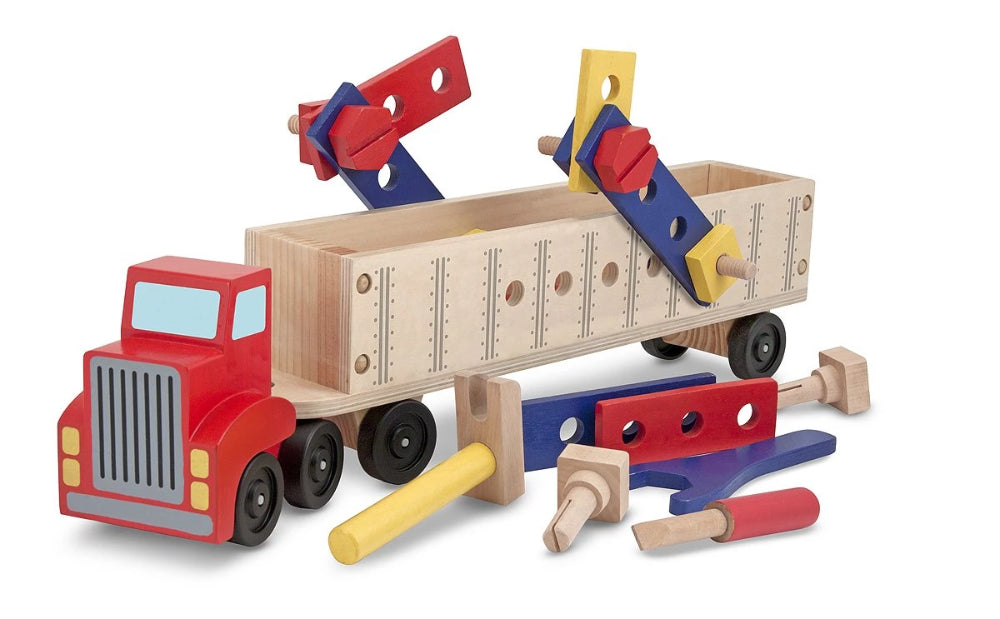 Melissa & Doug Big Rig Building Truck Wooden Play Set