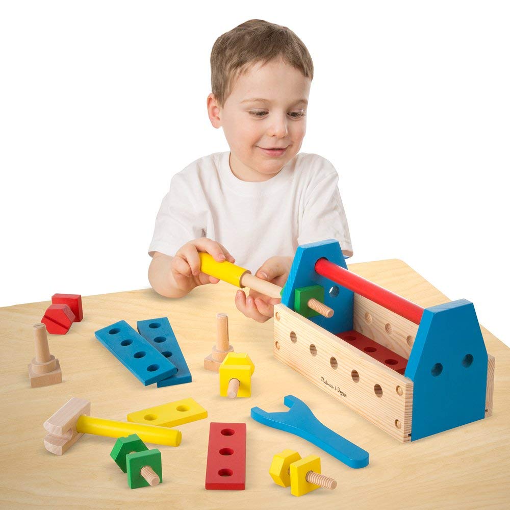 Melissa & Doug Take-Along Tool Kit Wooden Construction Toy