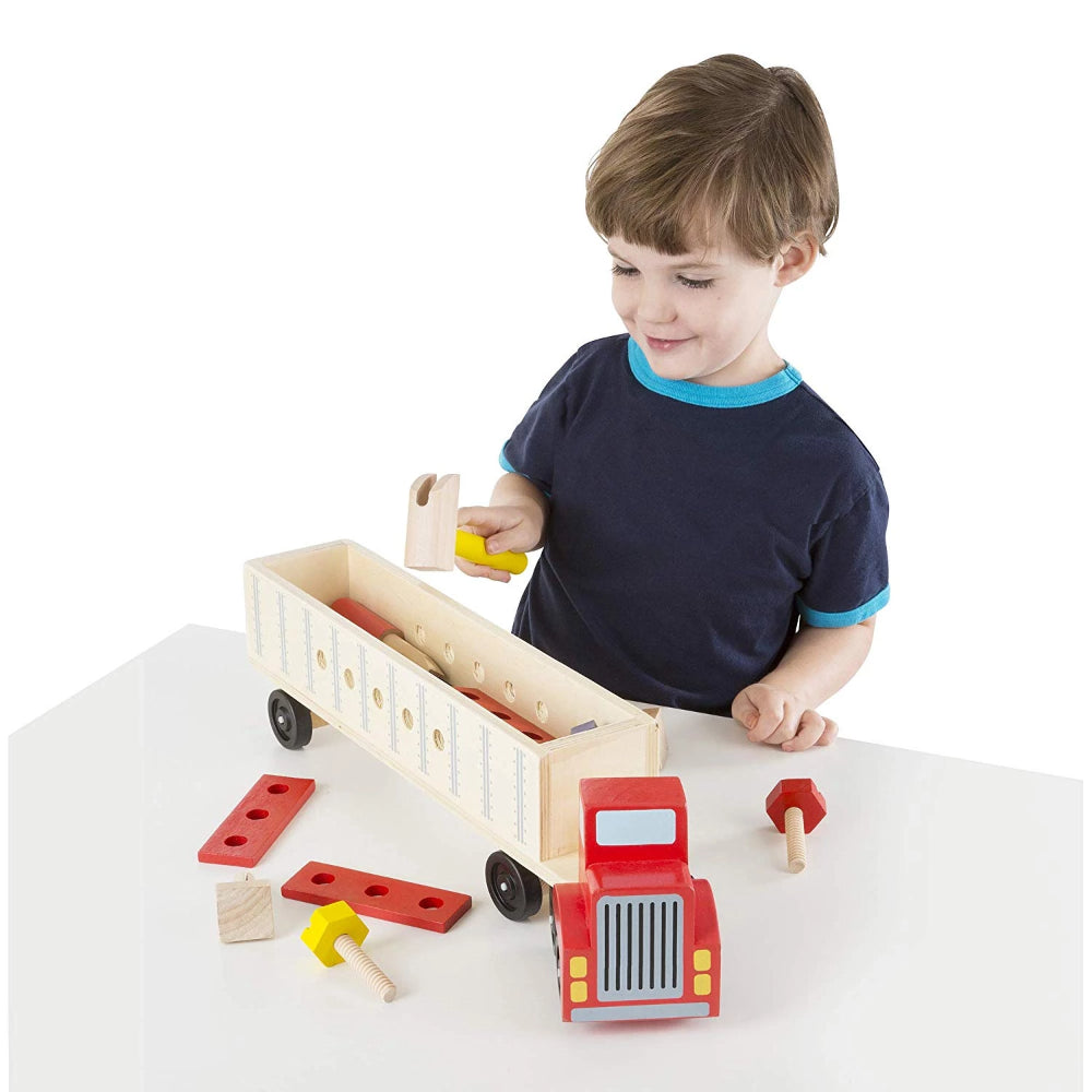 Melissa & Doug Big Rig Building Truck Wooden Play Set