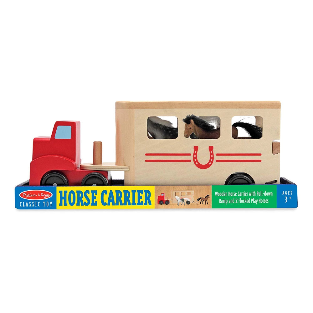 Melissa & Doug Horse Carrier Wooden Vehicles Play Set