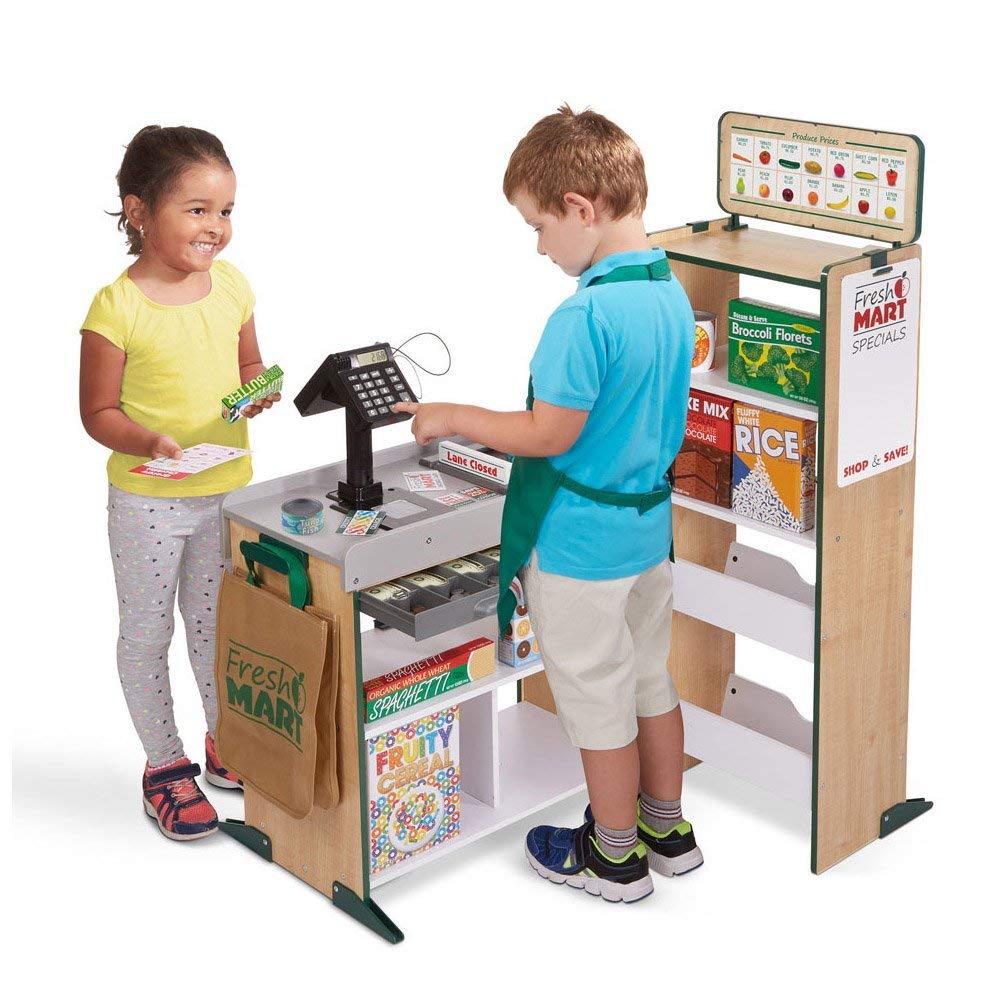 Melissa & Doug Freestanding Wooden Fresh Mart Grocery Store