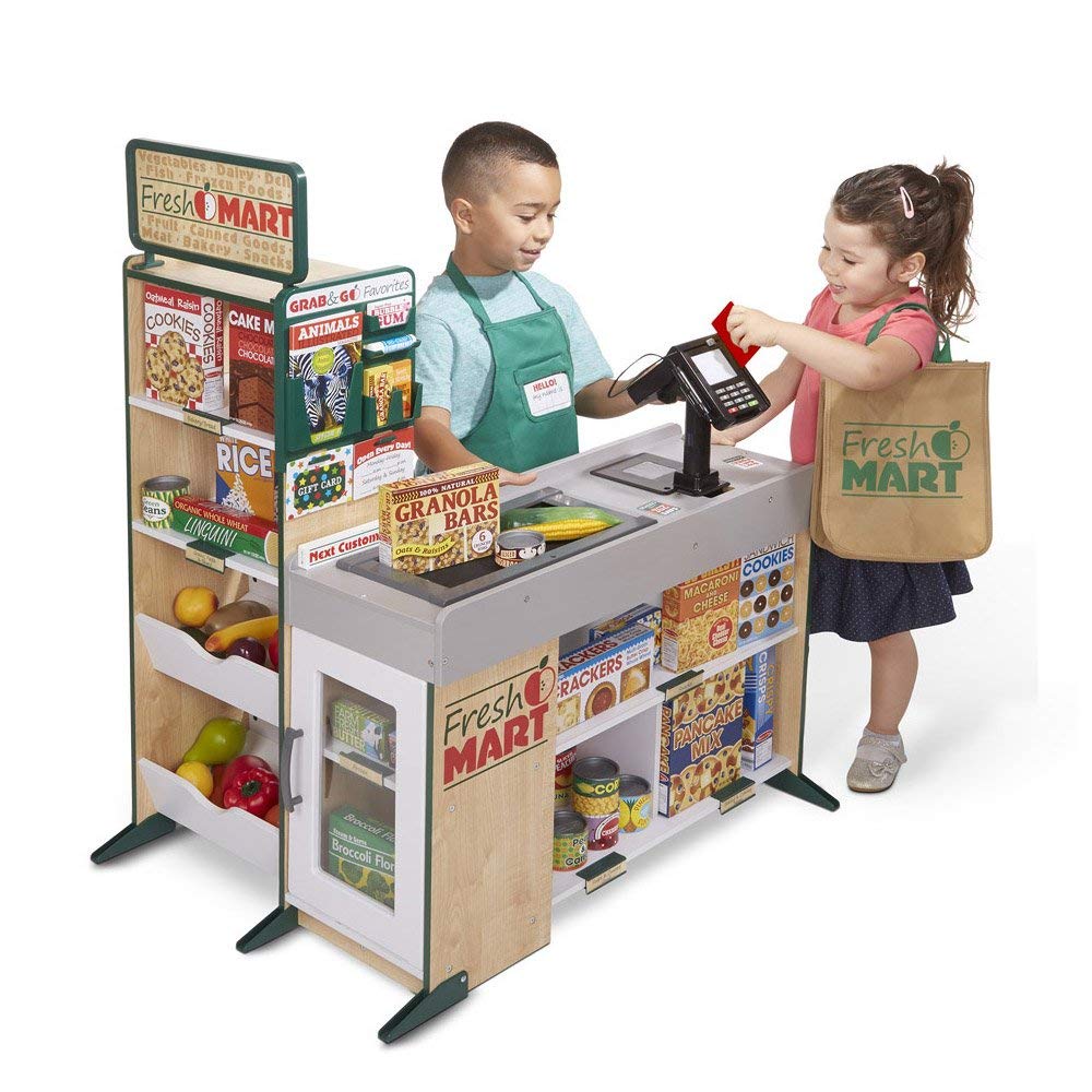 Melissa & Doug Freestanding Wooden Fresh Mart Grocery Store