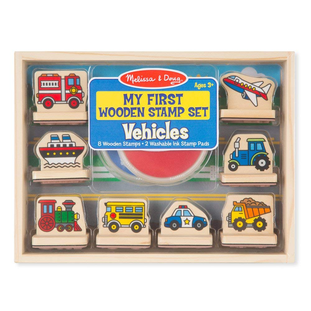 Melissa & Doug My First Wooden Stamp Set - Vehicles