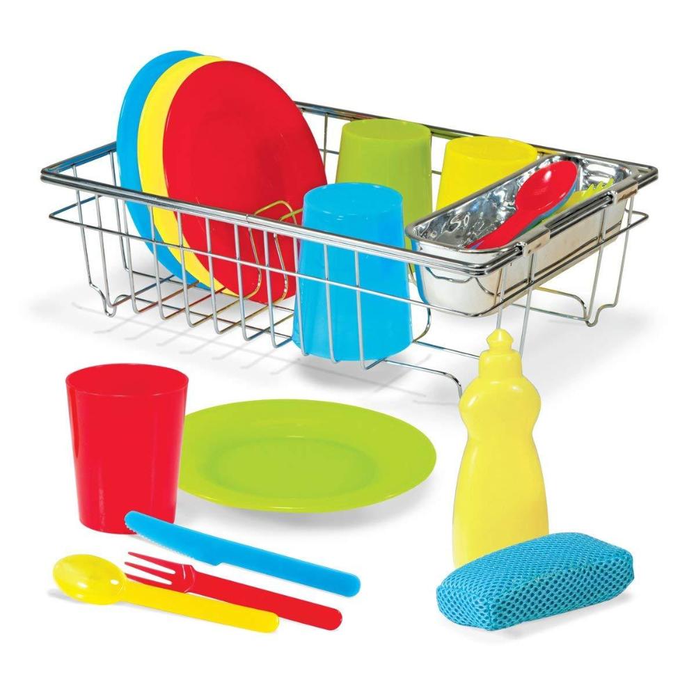 Melissa & Doug Let's Play House Wash and Dry Dish Set