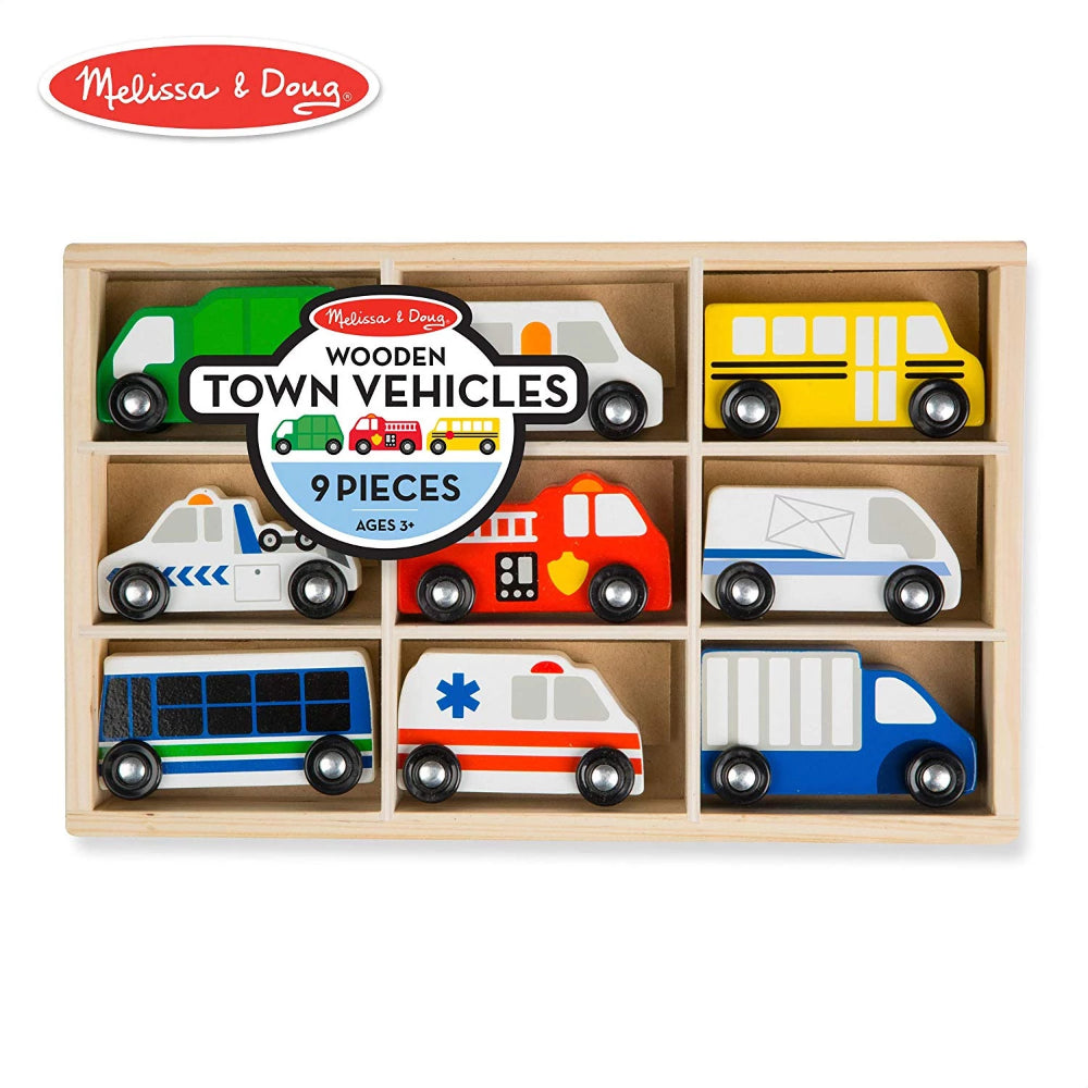 Melissa & Doug Wooden Town Vehicles Set