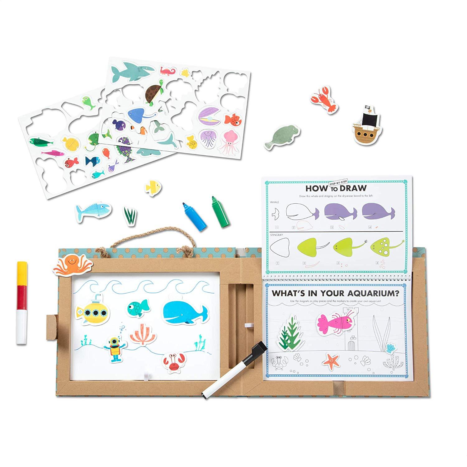 Melissa & Doug Play, Draw, Create Reusable Drawing & Magnet Kit - Ocean