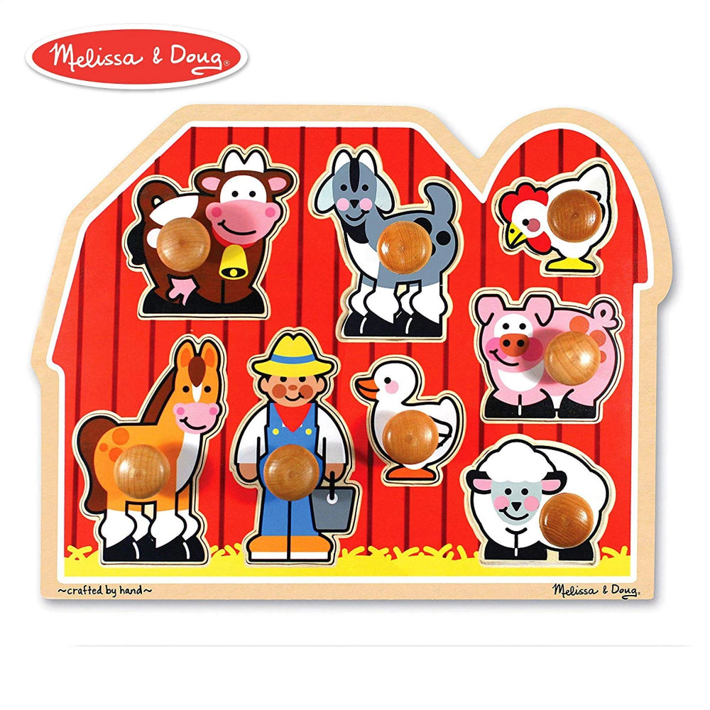 Melissa & Doug Large Farm Jumbo Knob Puzzle - 8 pieces