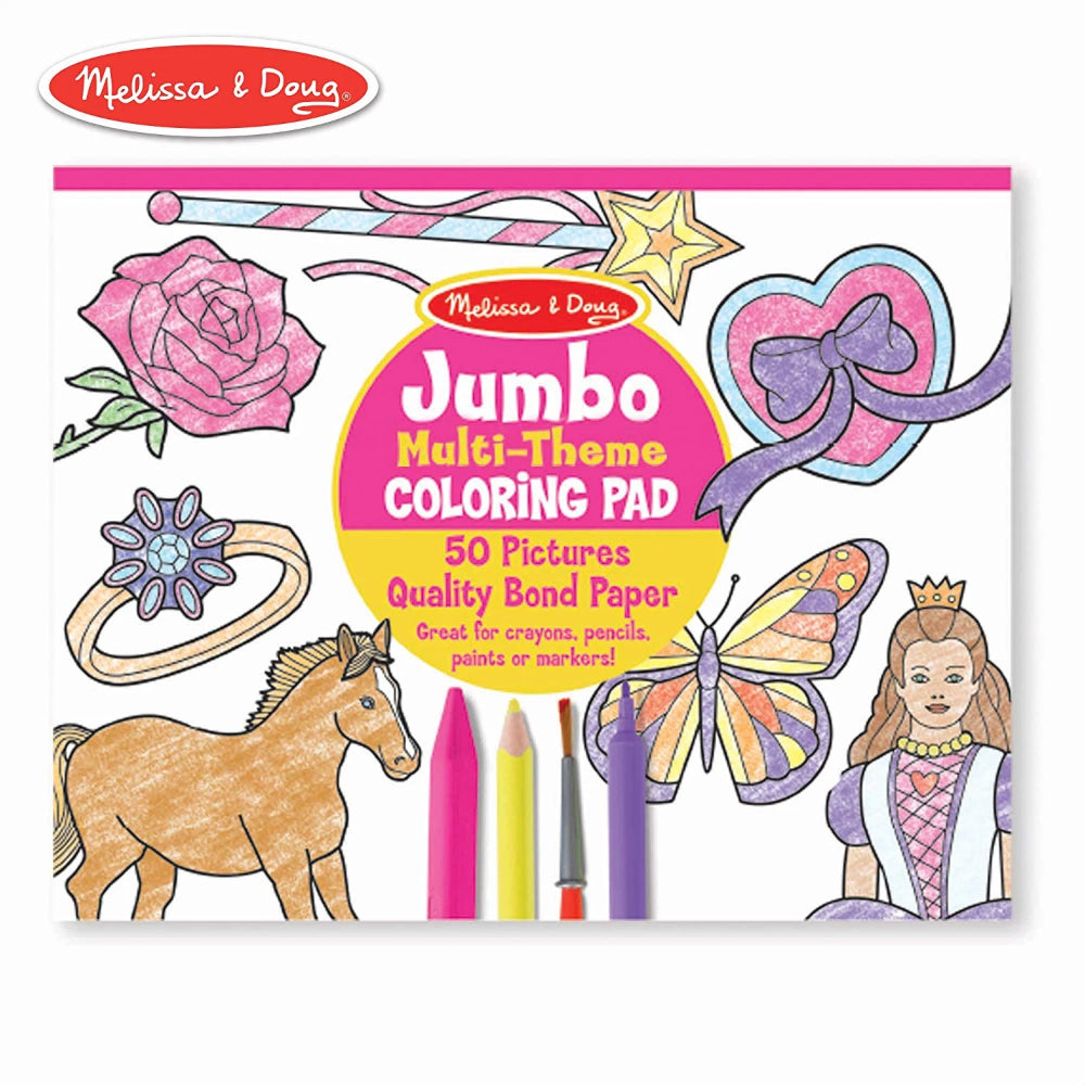 Melissa & Doug Jumbo 50-Page Kids' Coloring Pad - Horses, Hearts, Flowers, and More