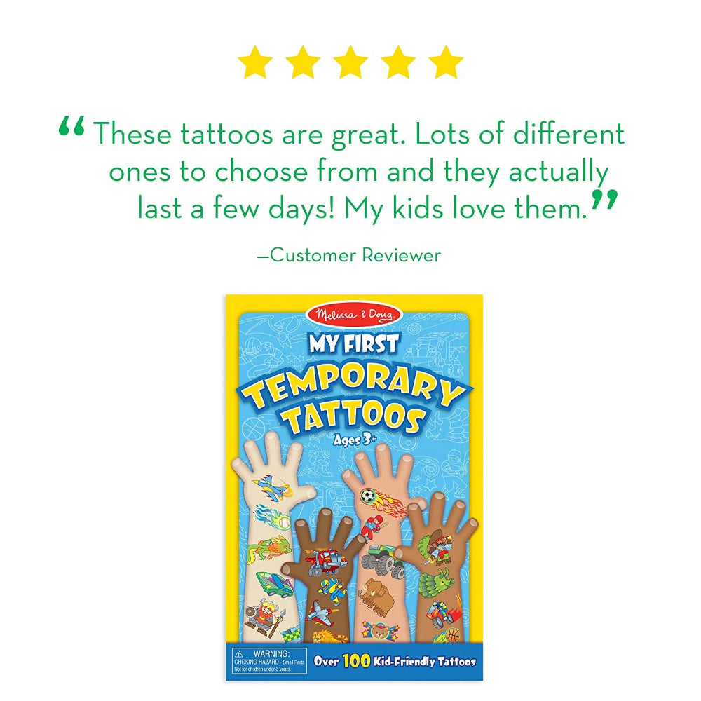 Melissa & Doug My First Temporary Tattoos: 100+ Kid-Friendly Tattoos