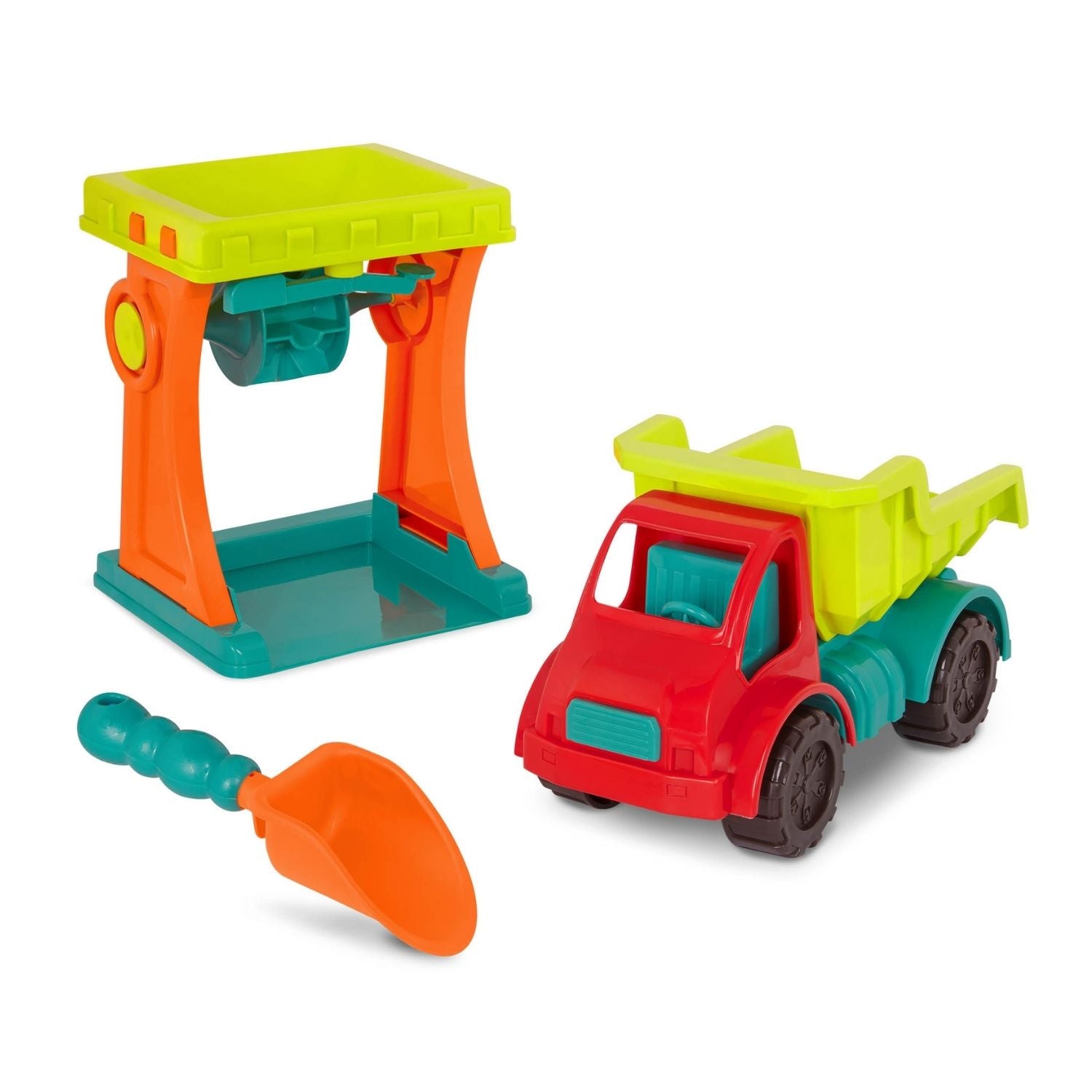 B. Toys Sandmill, Truck and Shovel