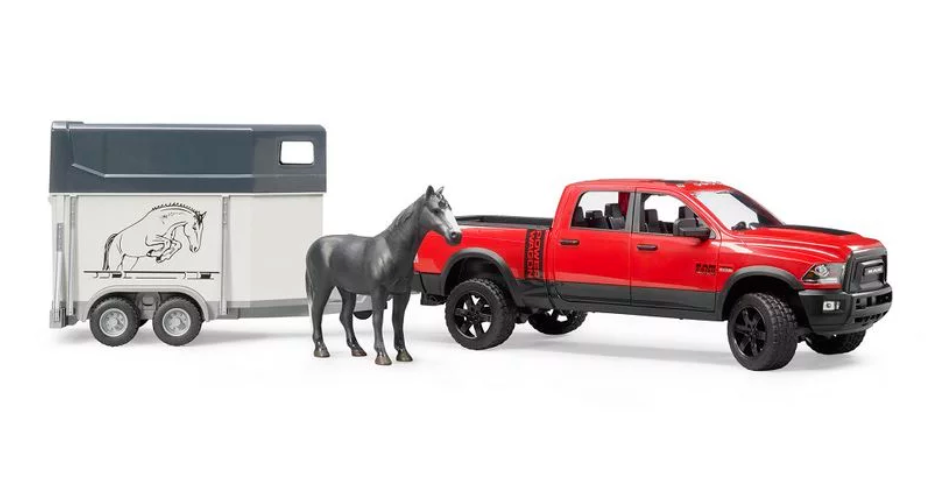 Bruder RAM 2500 Power Wagon With 1 Horse & Trailer