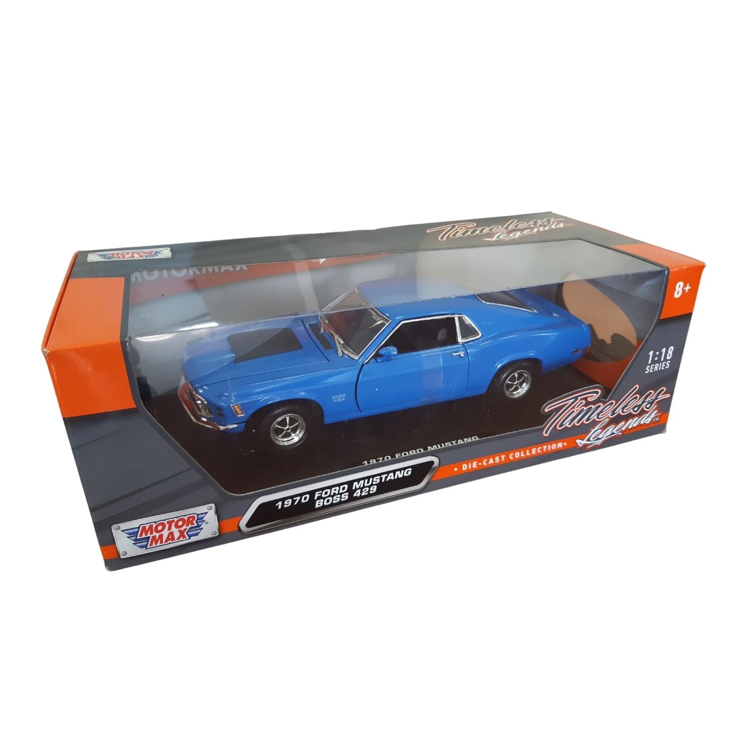 Motormax 1:18 Scale 1970 Ford Mustang Boss 429 Blue Diecast Vehicle