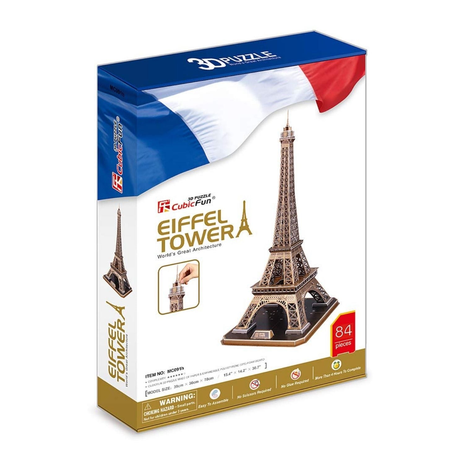 CubicFun - Eiffel Tower (France) 82 Piece 3D Puzzle