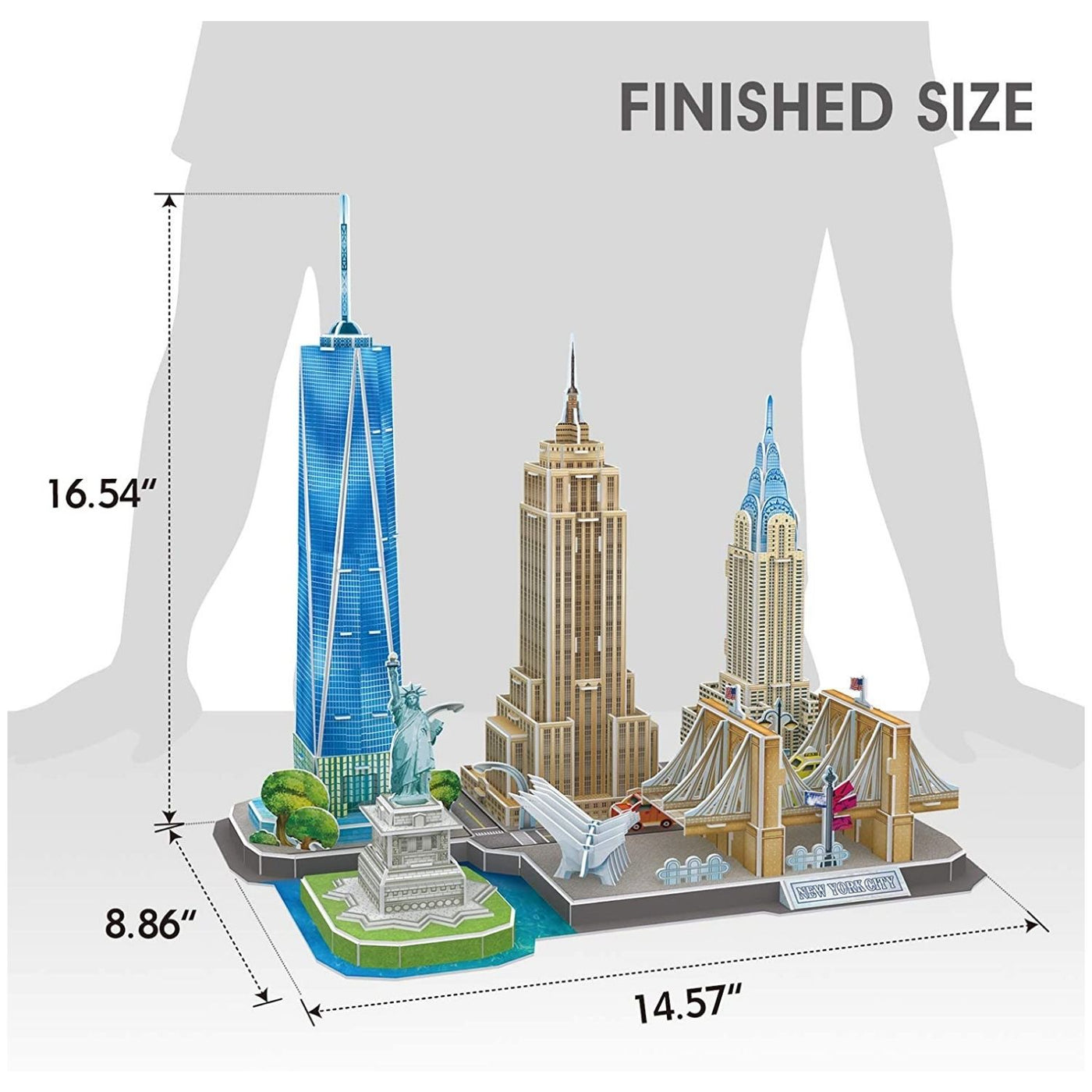 CubicFun National Geographic 3D Puzzles New York Mansion Model Kits Toys  for Adults and Children, the Empire State Building, with a Booklet